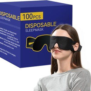 CROUVM Pack of 100 Disposable Sleep Eye Mask for Men Women,